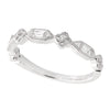 Baguette and Round Cut Diamond Clover Band 60 Percent Around