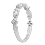 Baguette and Round Cut Diamond Clover Band 60 Percent Around