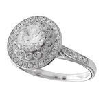 Round Diamond Halo Engagement Semi-Mount Ring