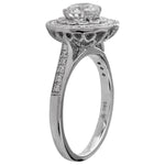 Round Diamond Halo Engagement Semi-Mount Ring