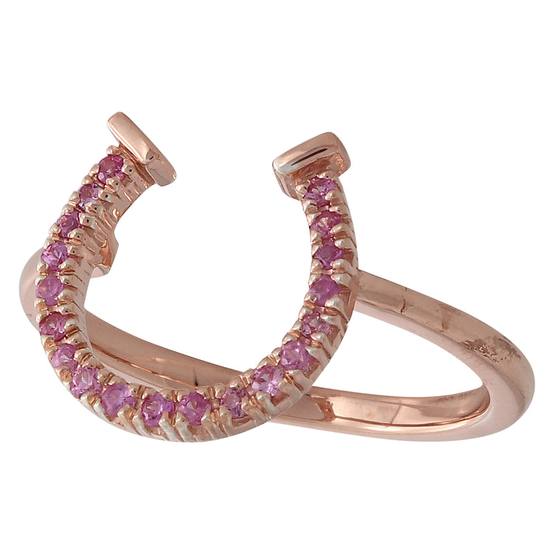 BK Signature Horseshoe Collection Rose Gold Ring with Pink Sapphire