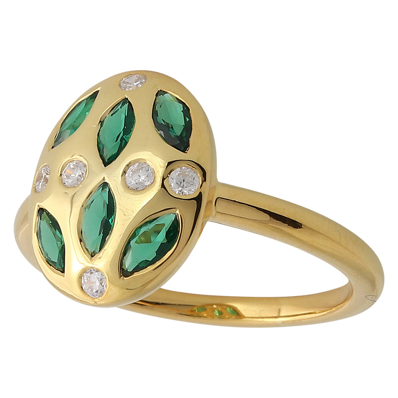 Kimberlite Inspired Yellow Gold Tsavorite Ring