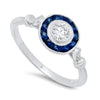 Diamond & Sapphire Semi-Mount Halo Ring