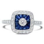 Diamond & Sapphire Semi-Mount Ring