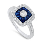 Diamond & Sapphire Semi-Mount Ring